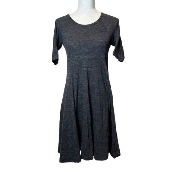 Ganni "Winter Swing" Cotton Jersey Dress in Charcoal Anthropologie Size Medium - Picture 2 of 9